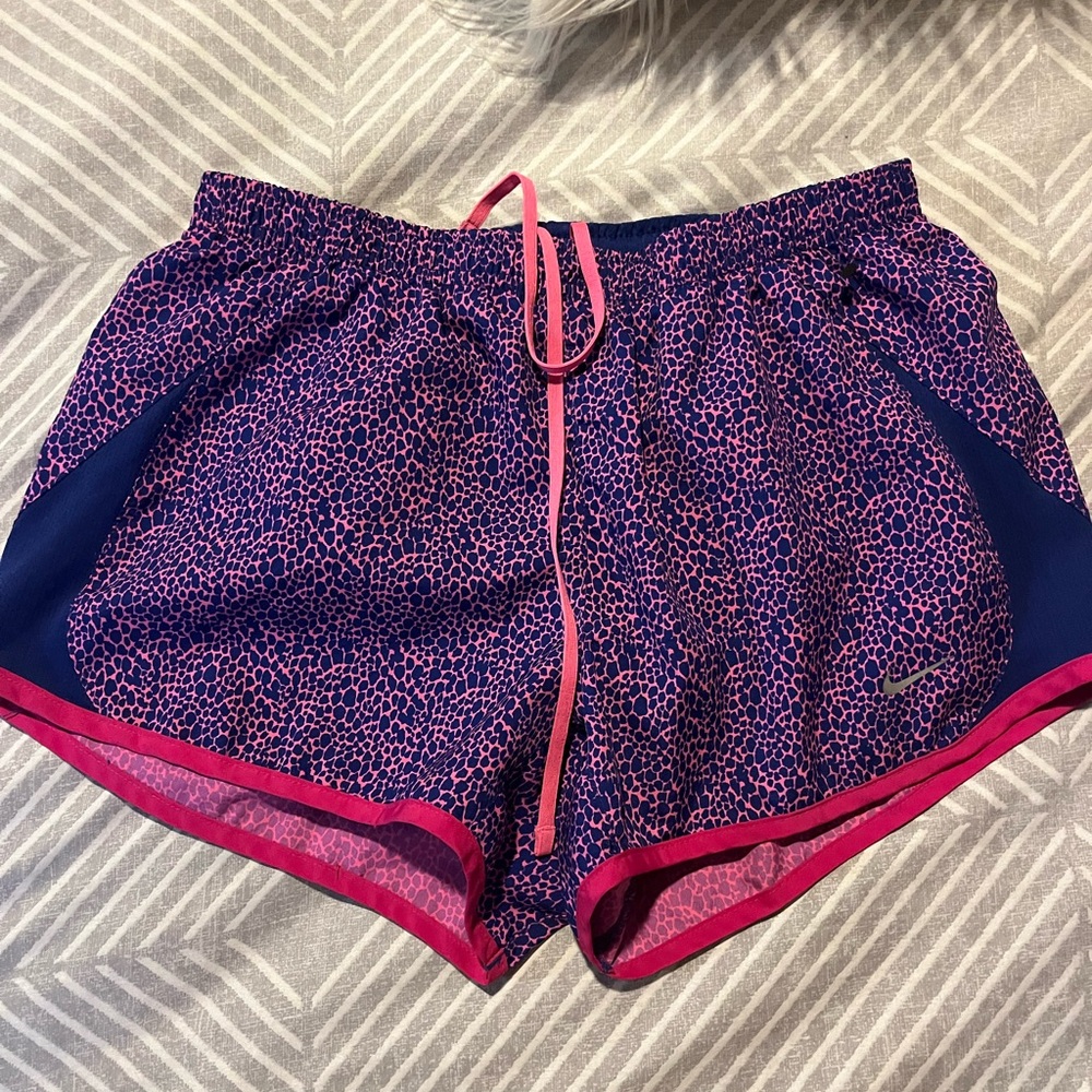 Nike Women's Pink and Blue Running Shorts